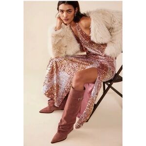Free People Glitter & Gold Midi Dress
Size L